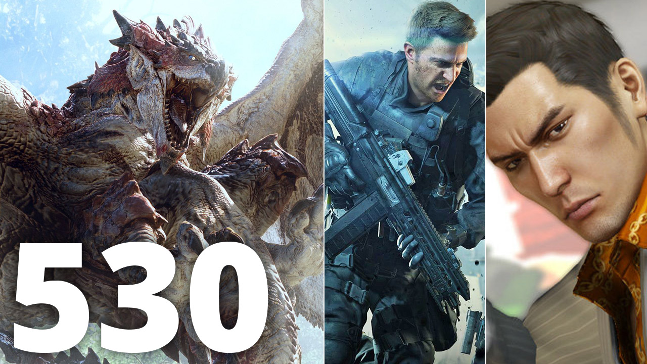 Thumbnail Image - Podcast 530 - The Unmanned Show (Monster Hunter World, Resident Evil 7 DLC, Yakuza 0, and More!)